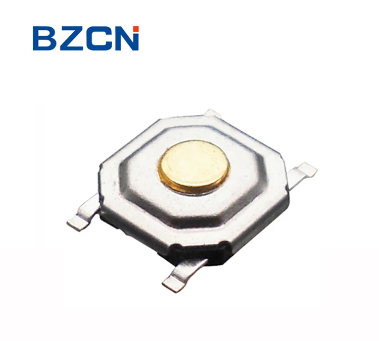 TS-C005 латунная пуговица, 5*5 SMD/SMT Мгновенный переключатель тактичности 4 pin установленный терминал М металлический кнопочный переключатель