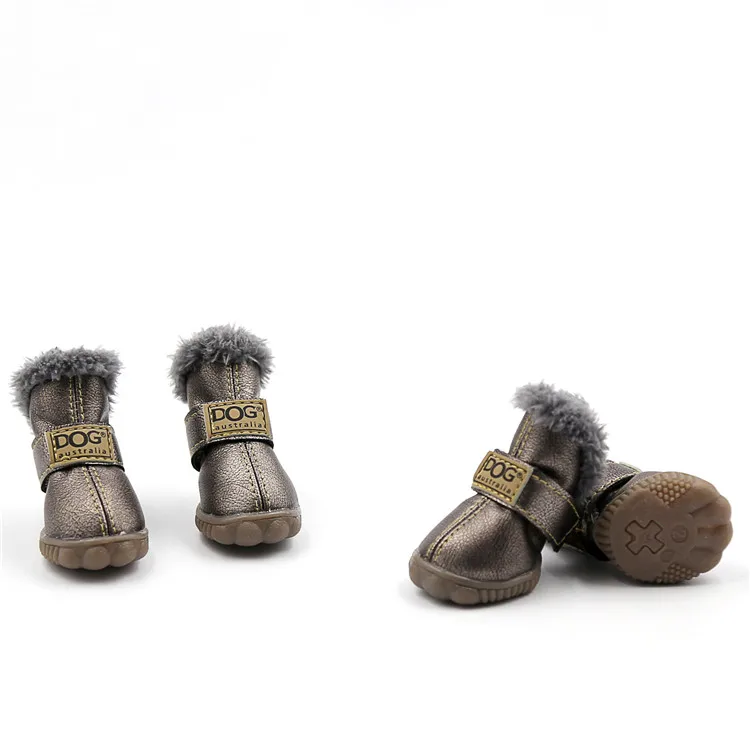 PU Leather Nonslip Pet Booties Winter Snow Dog Shoes Wholesale for Teacup Chihuahua Yorkie