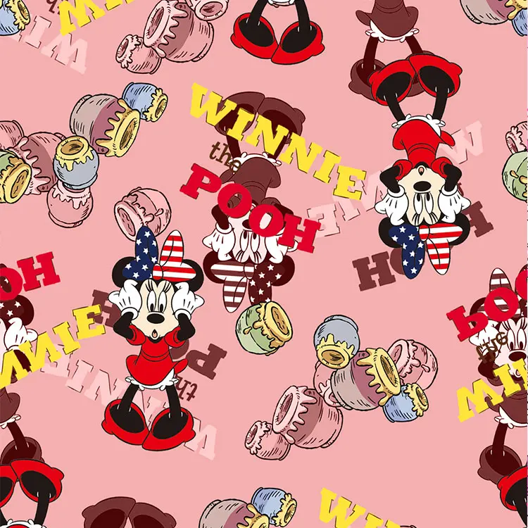 Hot sale digital printed custom design fabric knitting 95 cotton 5 spandex fabric Cotton animal print fabric for dress