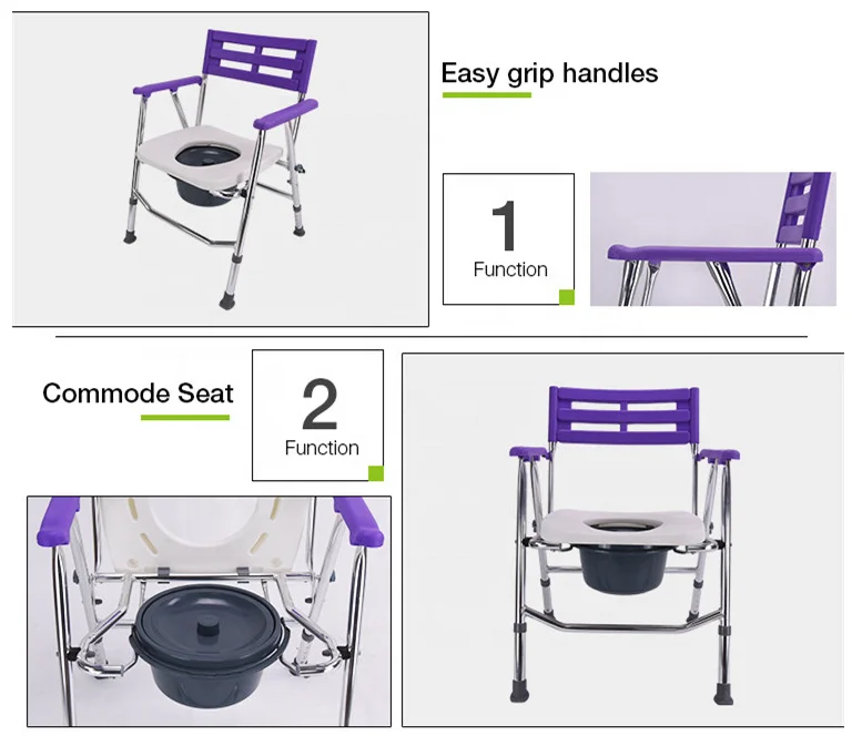 
Lightweight steel commode toilet chair with bepan SC7045G 