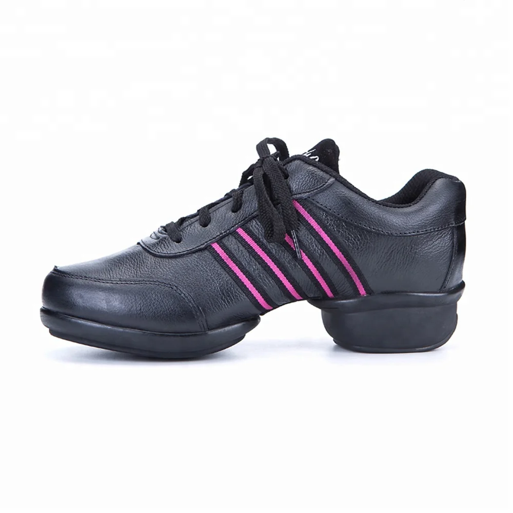 Professional Leather Rubber Women Modern Dance Wedge Shoes Sneakers