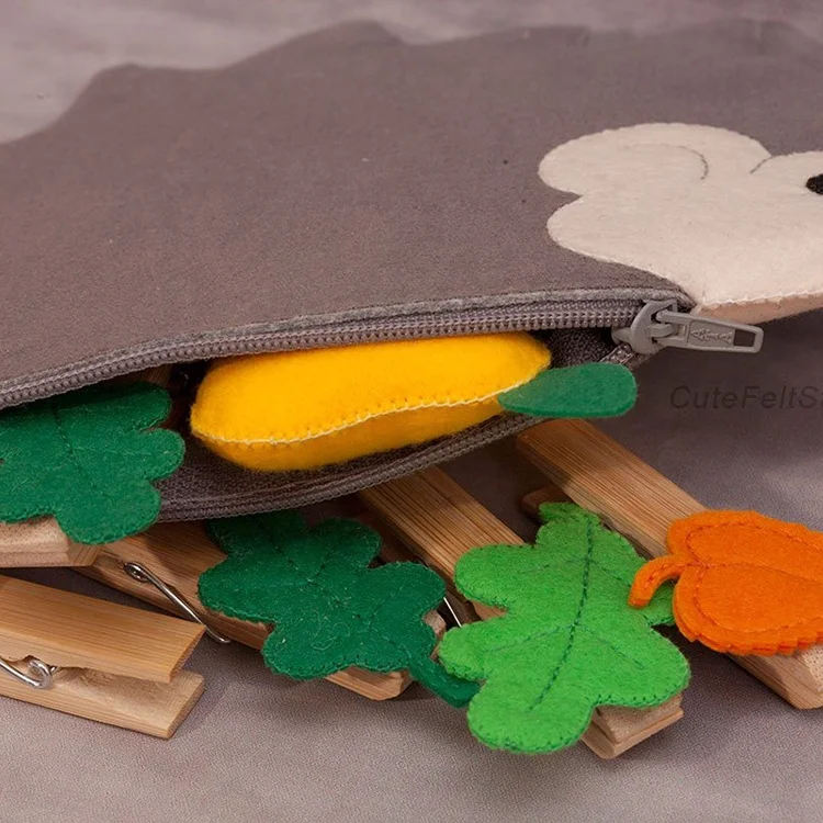 Wholesale felt alphabet letter toy for kids with hedgehog shape