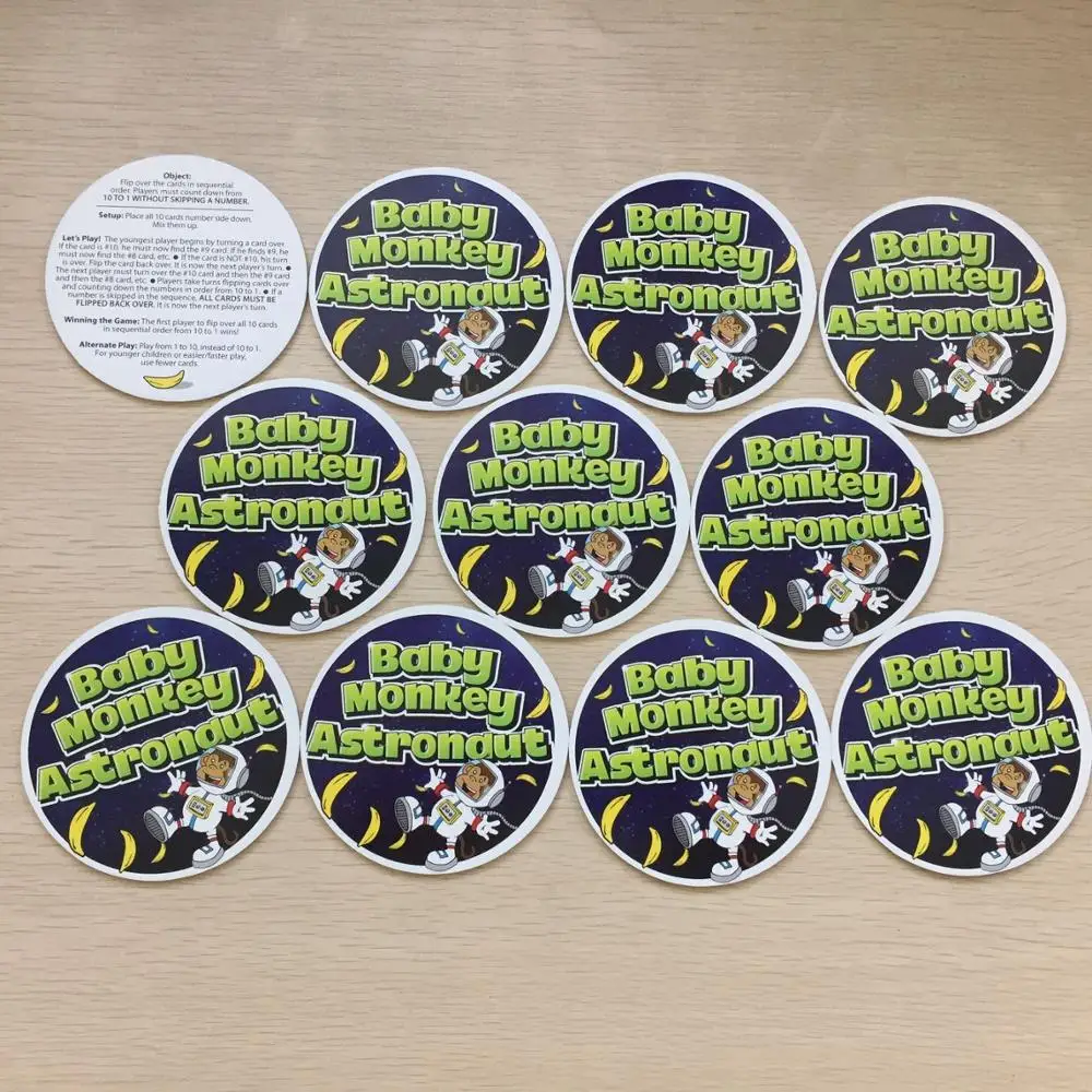 Free samples Custom round child game card card game custom printing Education card