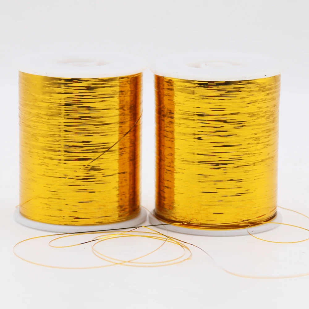double side gold m type lurex yarn for lace weaving and fabric