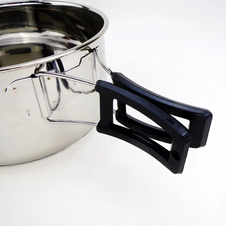 
3pcs/set stainless steel outdoors camping cookware picnic travel cooking pot set 