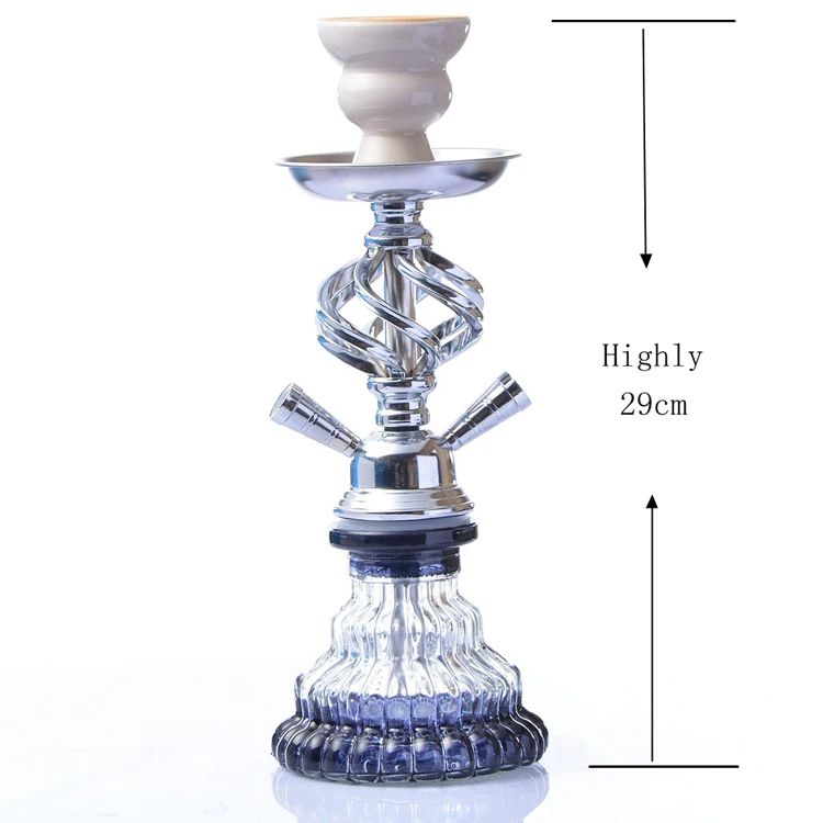 Luxury hookah glass popular Double tube 2 hose narguile hookah shisha tobacco nargile sheesha smoke hookah chicha