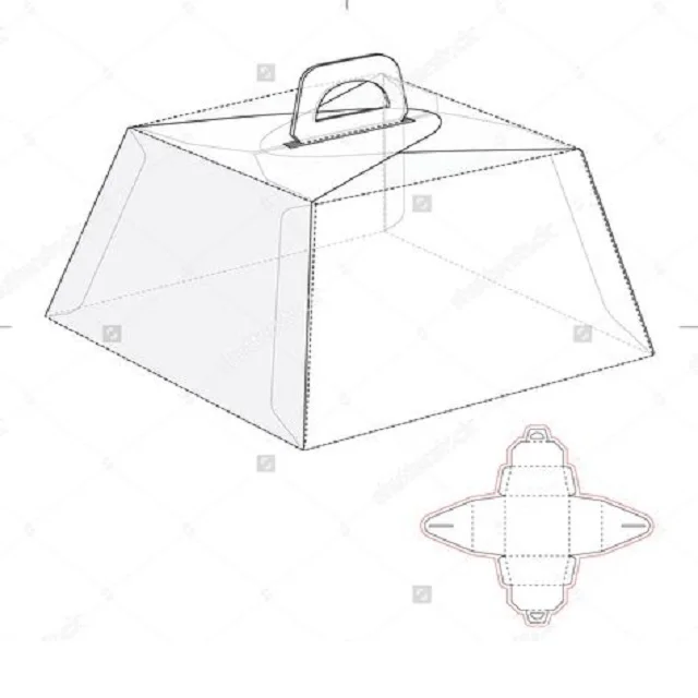 
Factory Food Grade Packaging Foldable Pastry cake Carry Boxes 