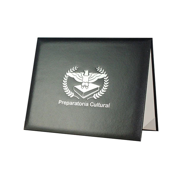 Custom Foil Gold Tent Style A4 Degree Certificate Cover Diploma Holder with Logo