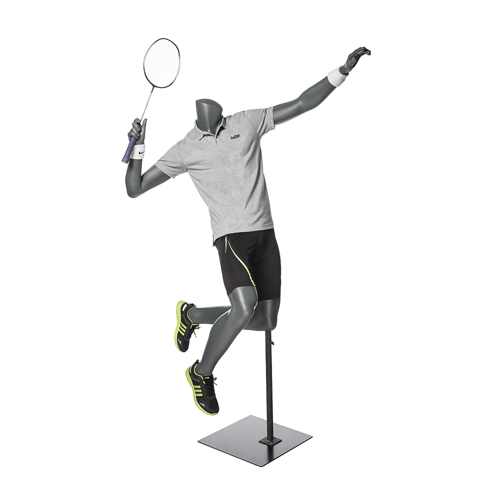 Fiberglass Male Sports Men Mannequin playing badminton movement dummy mannequin NI-21
