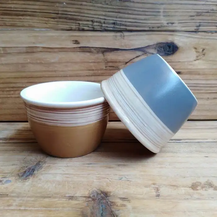 Japanese bowl ceramic matt color with wood painting cereal bowl ceramic microwave and dishwasher safe