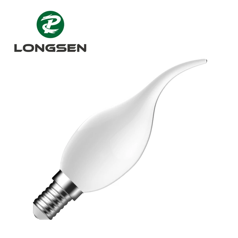 LED candle bulb with filament chip E14
