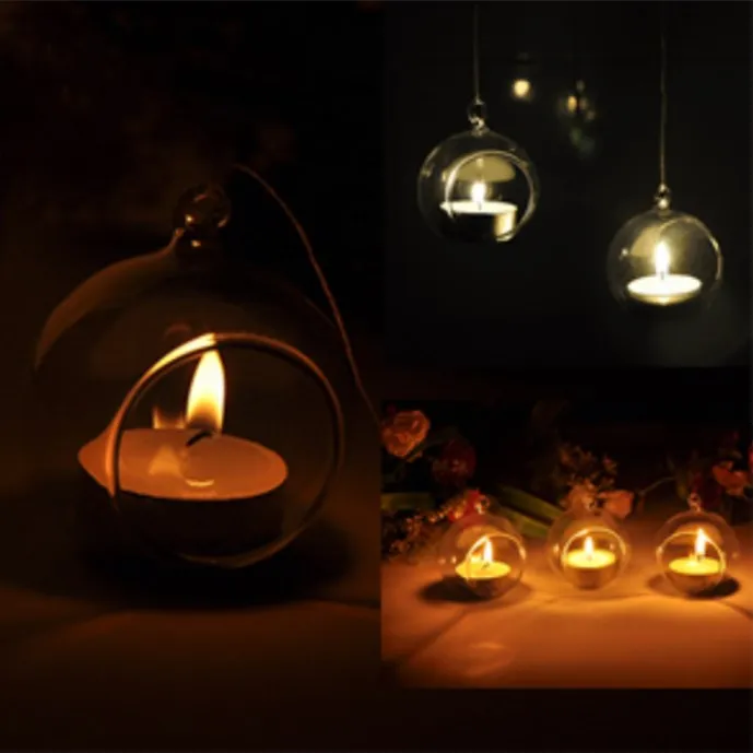 Novel Home Party Metal Candlestick Holder 2-Color Printed Glass Jar for Candlelight Dinner Customizable Logo