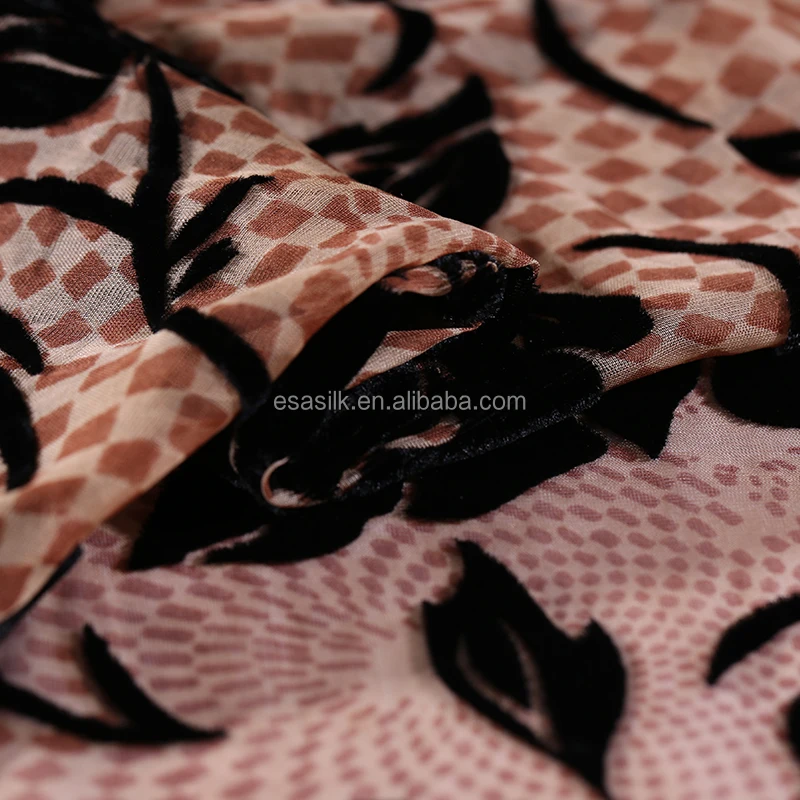 Hollow Burnout Silk Velvet Fabric