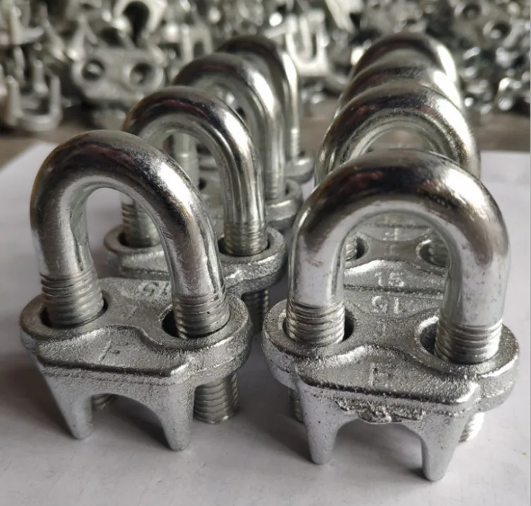 C45 carbon steel material galvanized steel wire rope clips  standard M12 cable clamps
