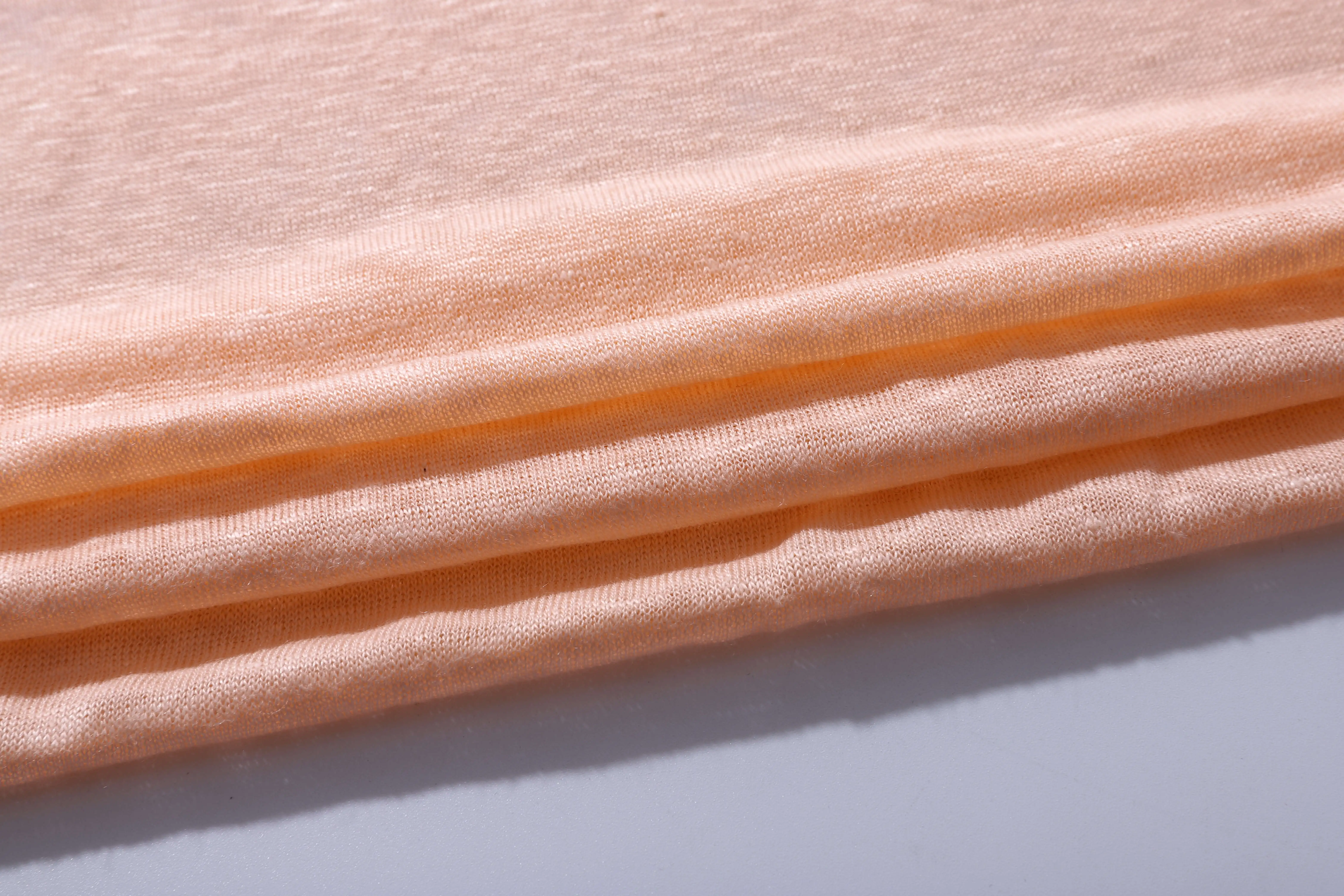 
Free Sample 100% Pure Linen Jersey Knitted Fabric 