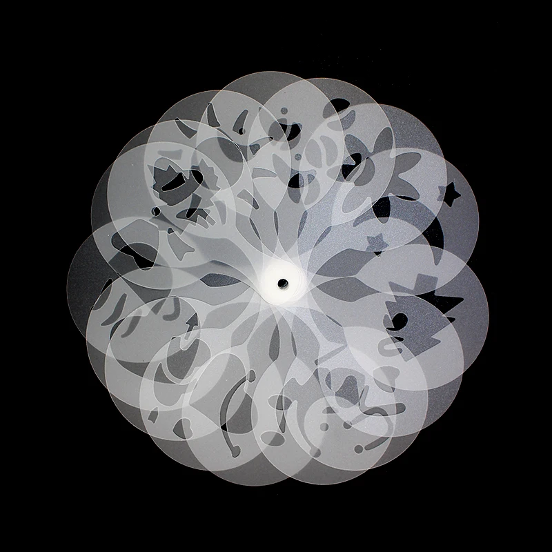 
16 Pieces Latte Dusting Pattern Pad Coffee Design Stencil Templates in White 