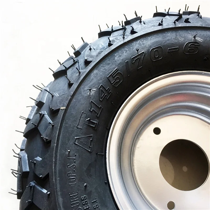 China wholesale very durable 145/70-6 Rubber Front Rear Tires with Rims for ATV Go Kart