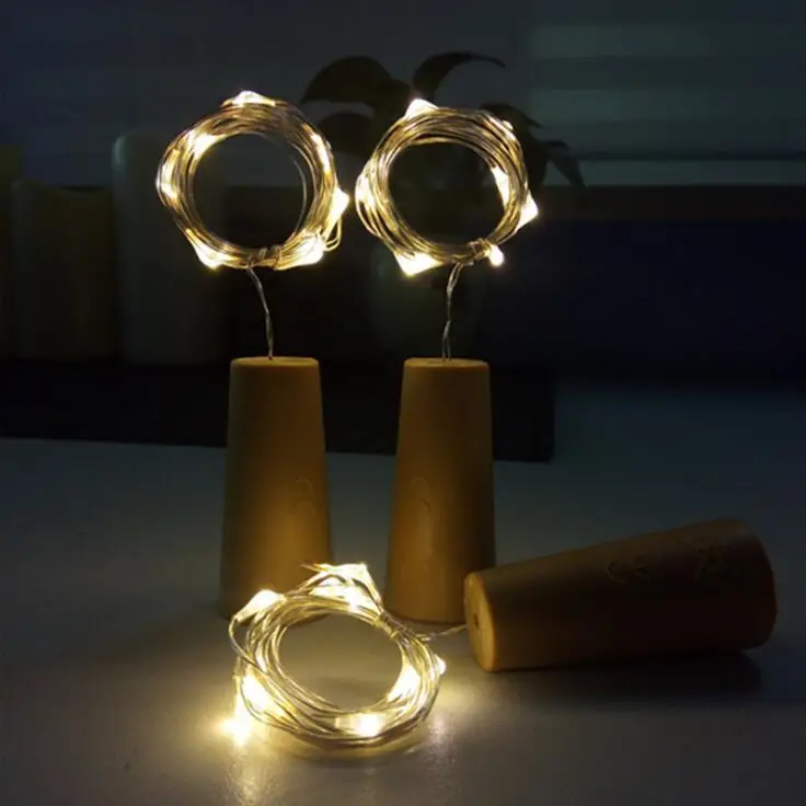 Led decoration hot selling cheap plastic light up bottle cork copper light wine bottle stopper light