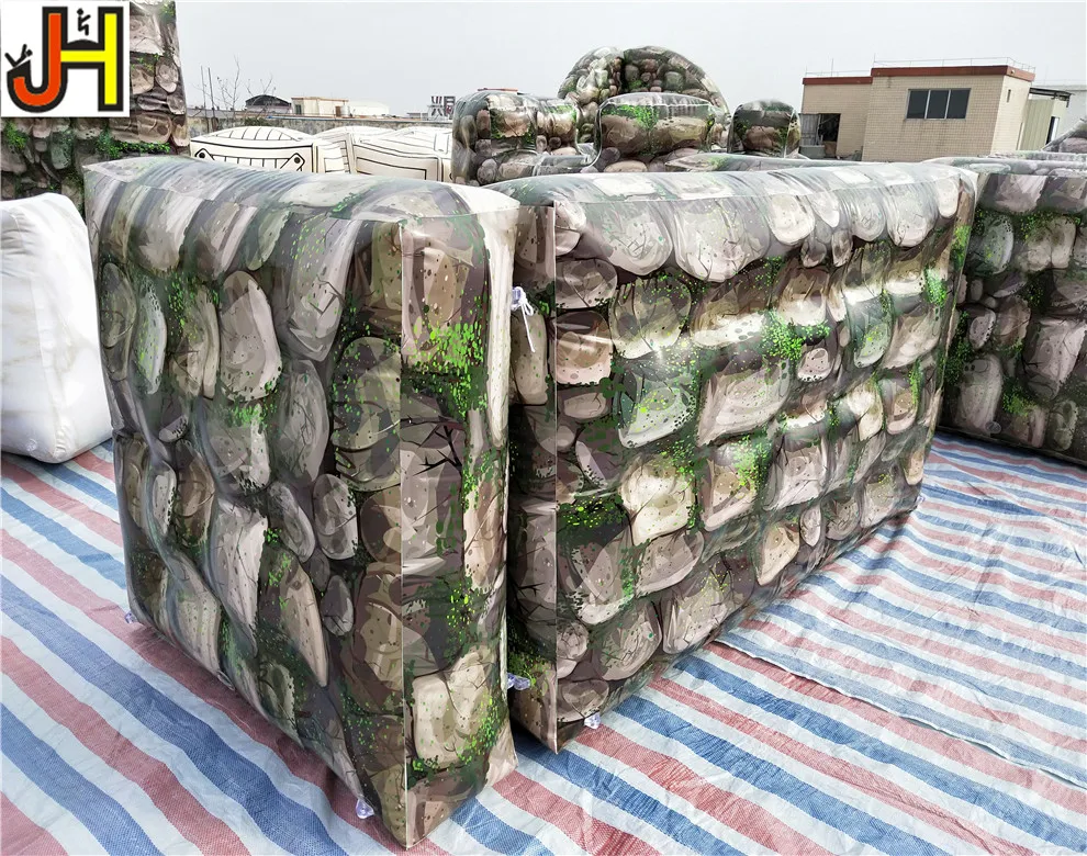 U Shape Wall Style Inflatable Paintball Bunker, Archery Tag Tactical Air Bunker Inflatable CS Shooting Obstacle Bunkers