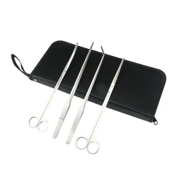 4PC Standing Polished Aquatic aquarium Plant Pruning cleaning tools aquarium tweezers