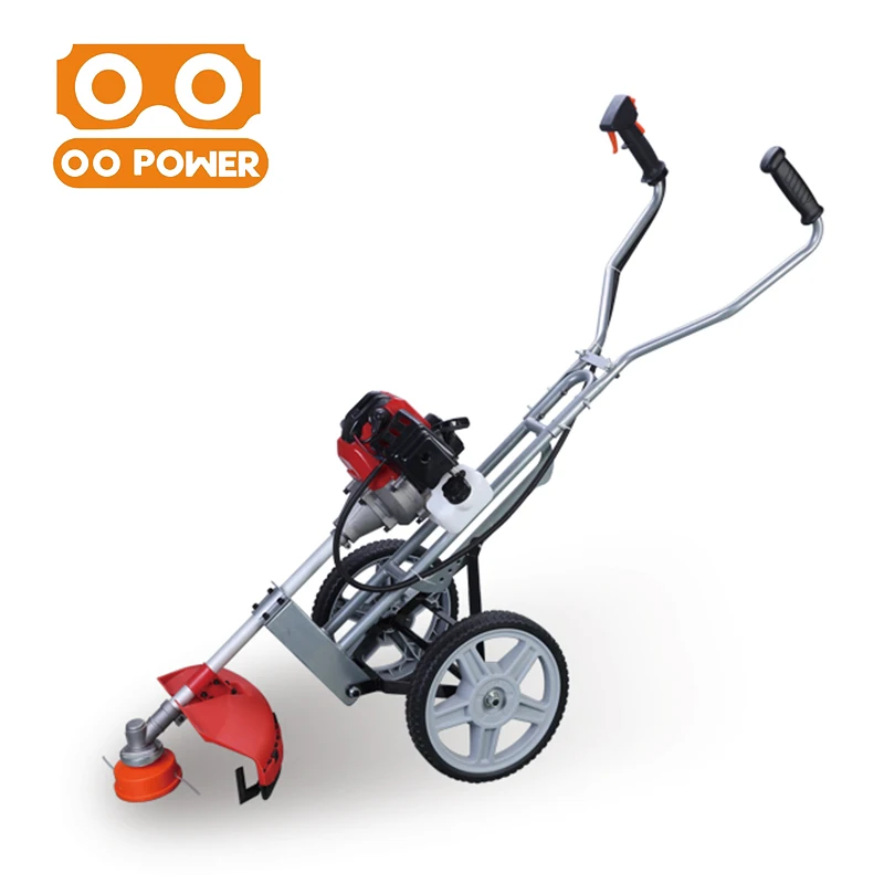 O O Power HPCG430 Professional 2 Stroke Hand Push Brush Cutter With 2 Wheels Power Brush Cutter