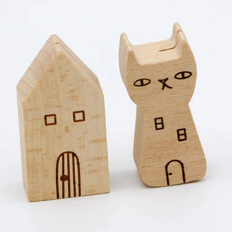 Laser Engraving Wooden Business Card Base  Card Holder Animal Shape