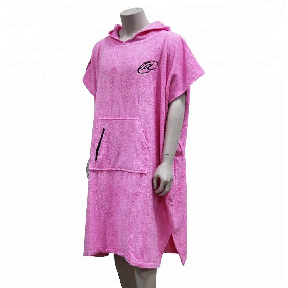 100% cotton terry custom adult hooded towel poncho beach wholesale