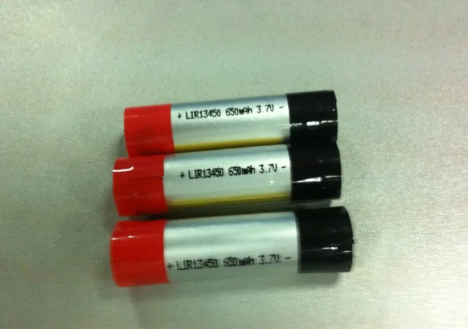 China Factory Rechargeable li-ion li polymer lithium ion 13450 3.7V 650mAh lipo cylindrical battery
