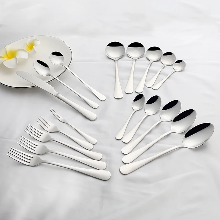 Wholesale high quality elegant cutlery stainless steel knife fork spoon flatware set gift hotel restaurant tableware custom logo