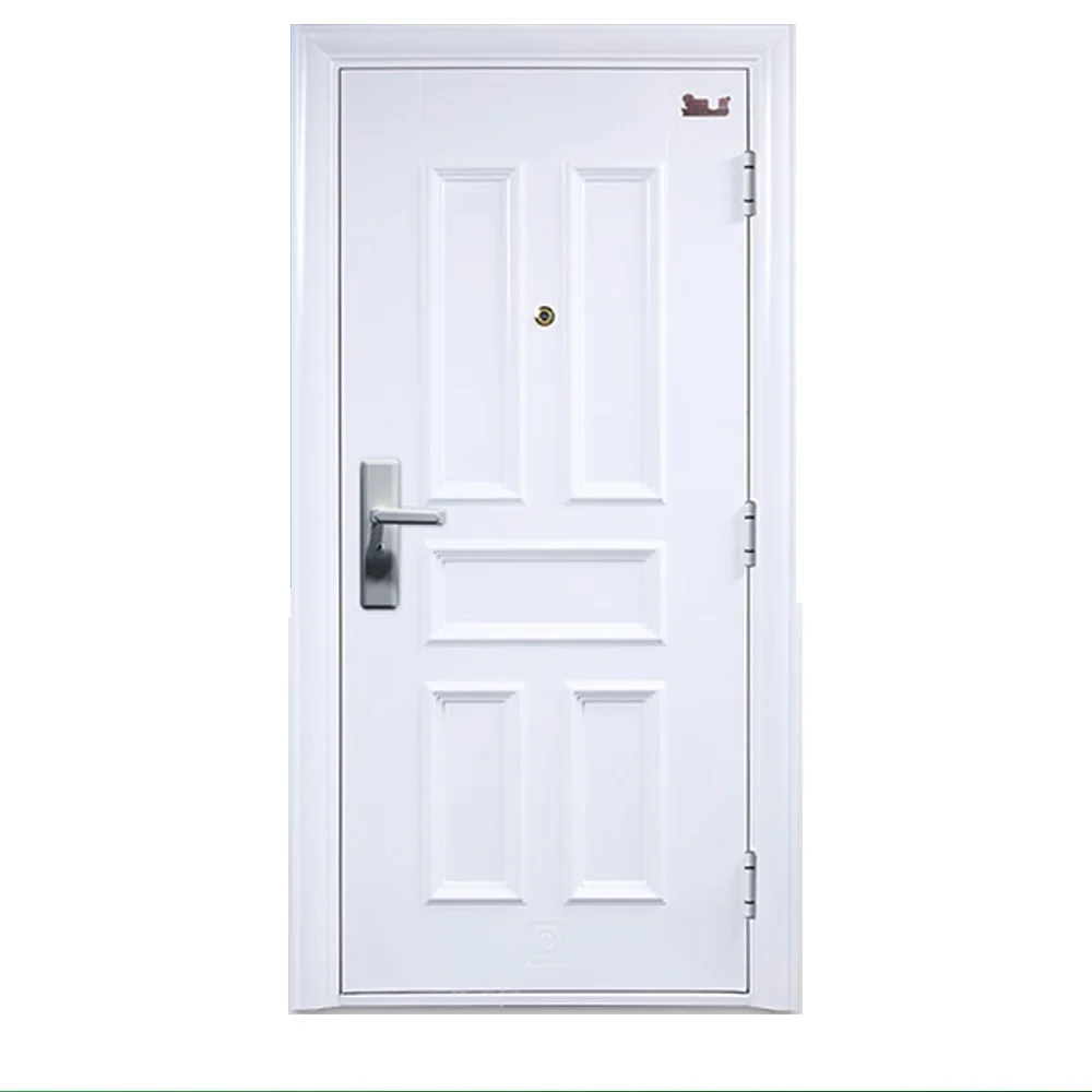 Exterior single white safety godrej steel door