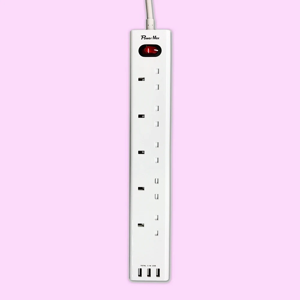 quality CE approval power strip BS CE uk plug socket switch extension UKCE 4 OUTLET EXTENSION LEAD WITH USB