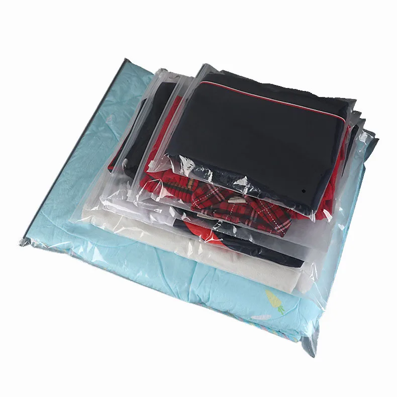 Custom LOGO PE vinyl adhesive zip-lock plastic t-shirt packaging bag