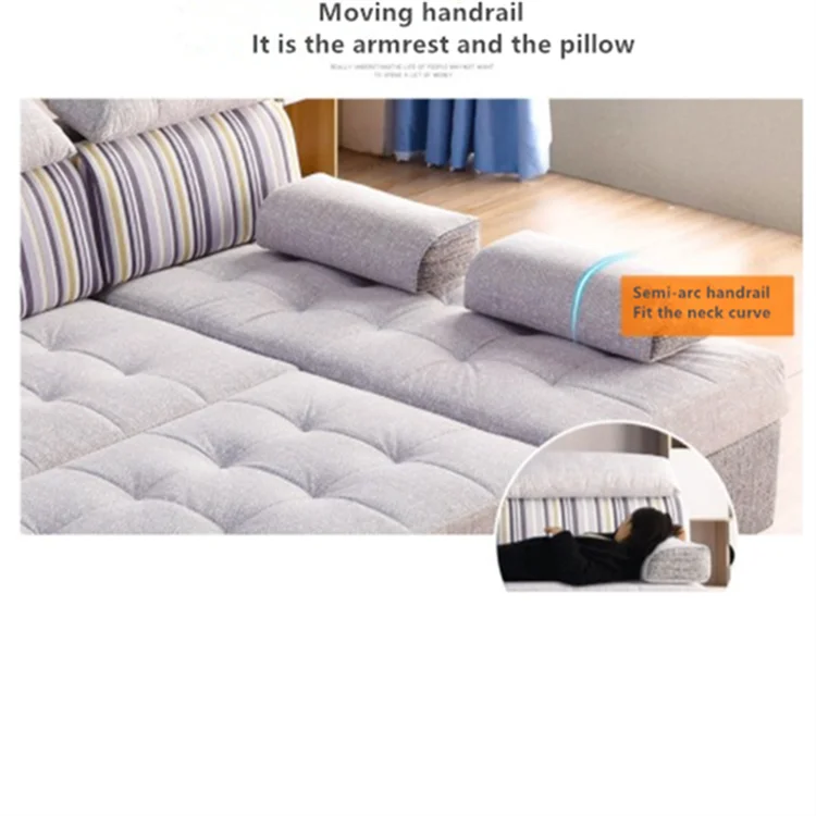 Reclining small sleeper furniture living room modern fabric modern cum foldable bunk folding sofa bed with storage