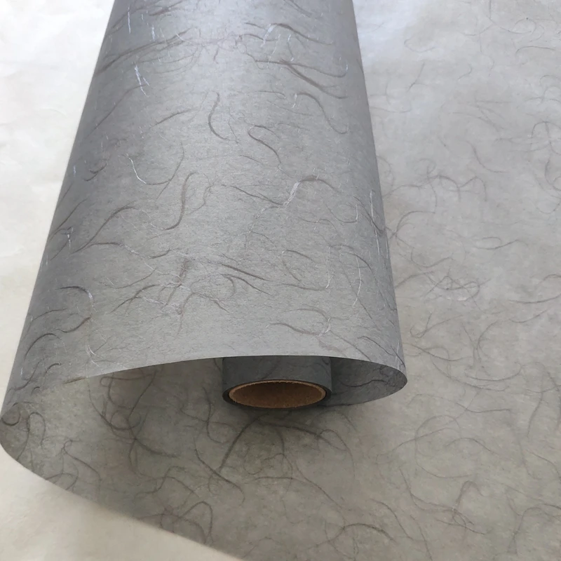 
grey eco friendly specialty bopp film laminated water proof flower wrapping decoration silk paper 60cm x 5m 