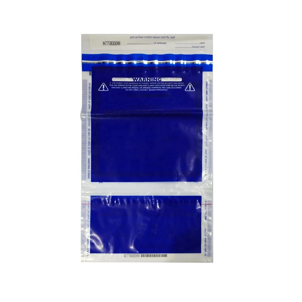 Tamper proof evident security sealing cash bag for bank