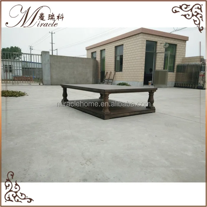 Living room balustrade salvaged oak wood coffee table