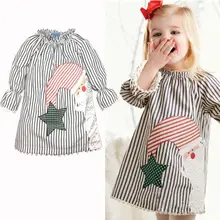 2016 Popular Christmas Baby Girls font b Dress b font Baby Girl Long sleeve Stripe Santa