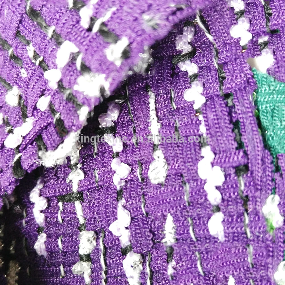 
Hot sales products satin fabric wholesale for woolen fabric for luxury cloths tweed boucle 