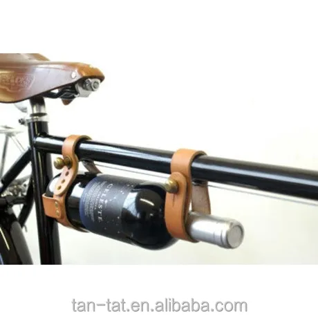 Genuine Leather Bicycle Wine Beer Caddy Rack Holder