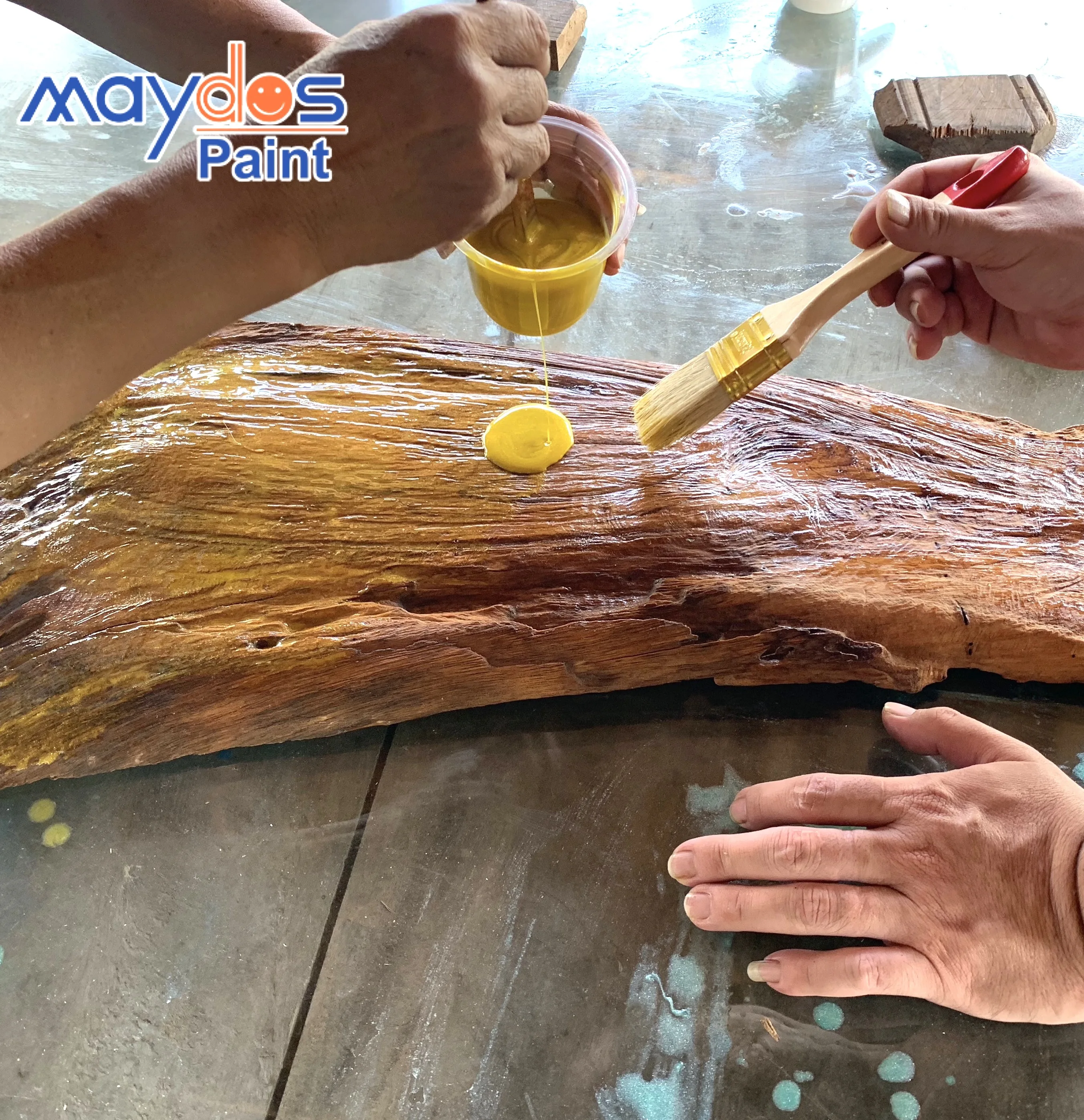 
River Table Fast Drying Metallic Epoxy Paint 