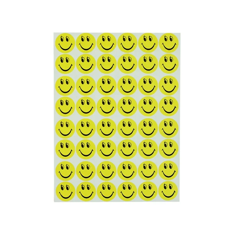 Teacher Round Reward Smiley Stickers for School