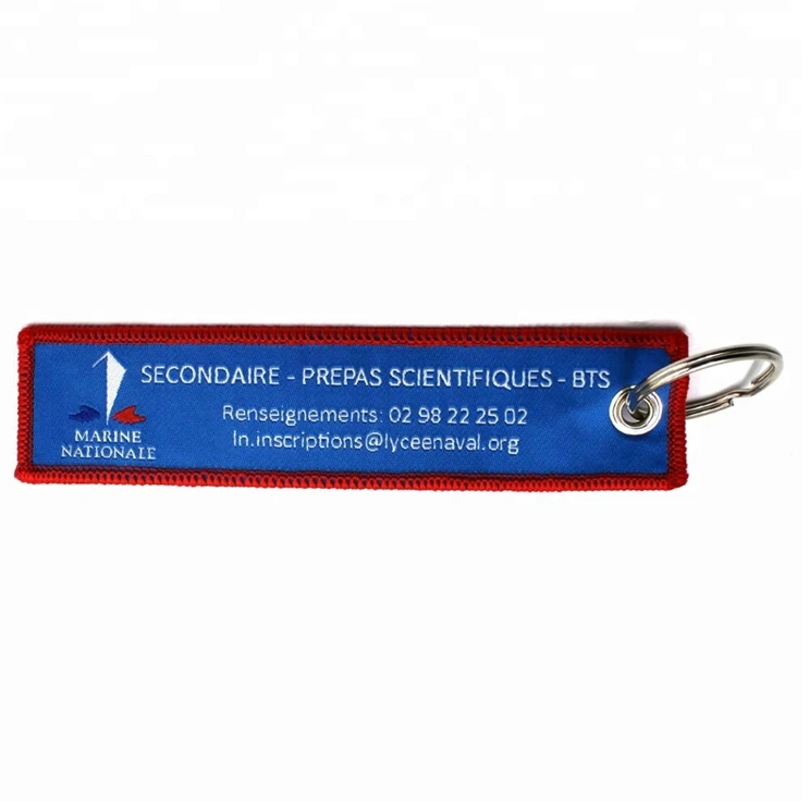 Customized Promotion Polyester/nylon Key Chain With Key Ring For Garment And Bags