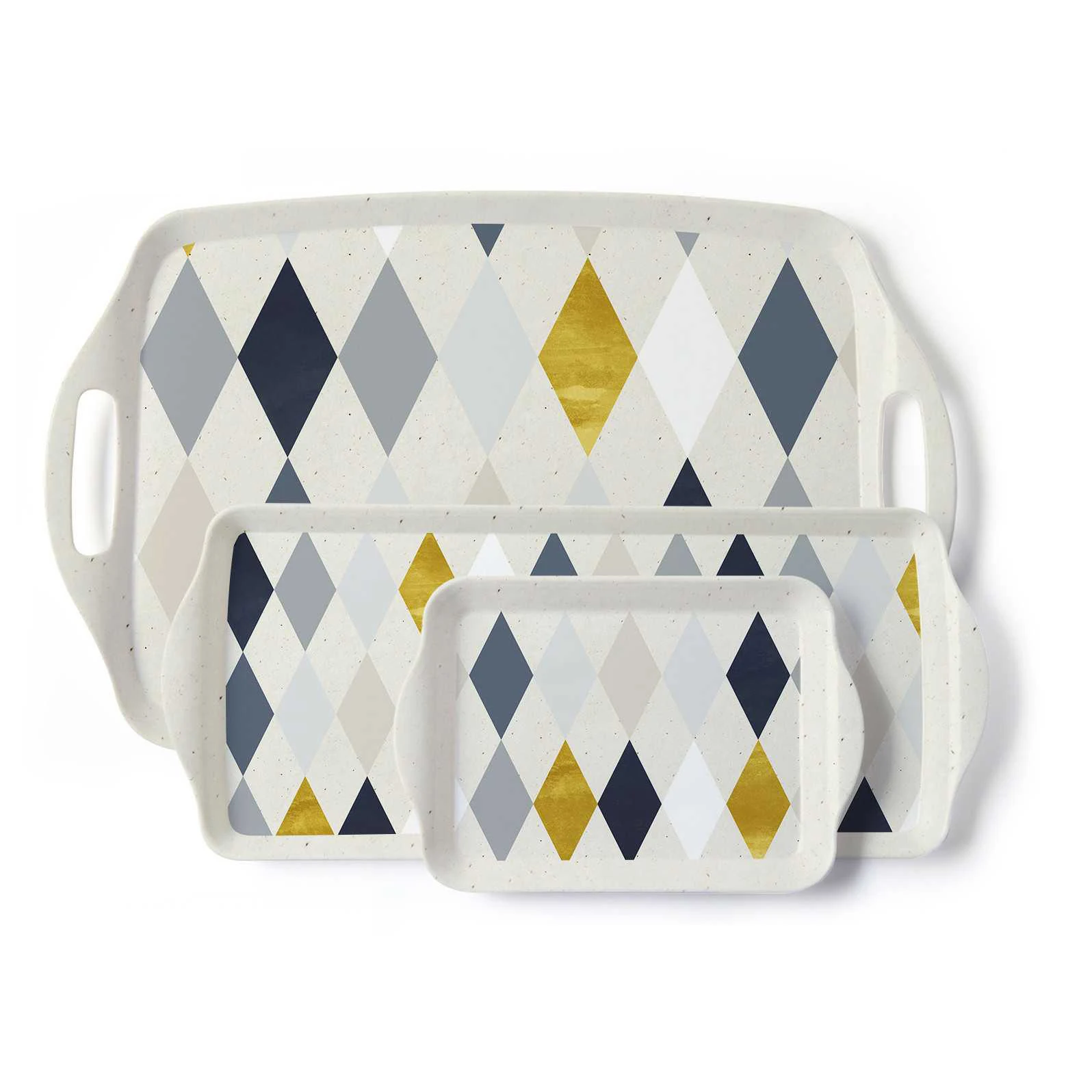 Fashion design melamine serving tray with handle