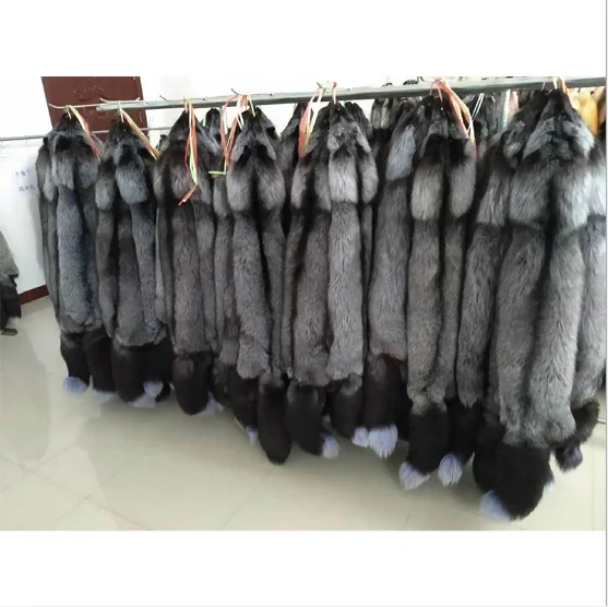 Factory direct blue fox leather high quality silver fox skin