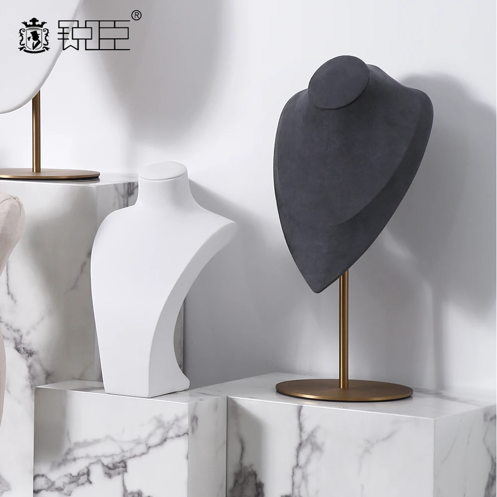 Luxury Commercial  Jewelry Window Display Rack  Necklace Display Set Bust Female Display Mannequin  Head Jewelry Stand