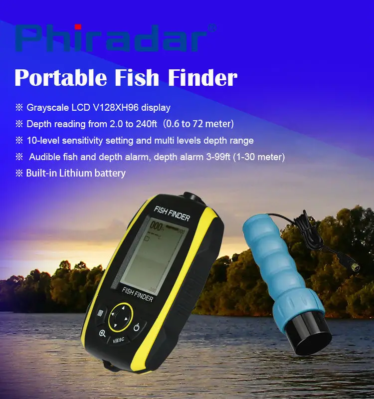 2014 новое прибытие портативный искатель рыб постройки- в литиевая батарея
