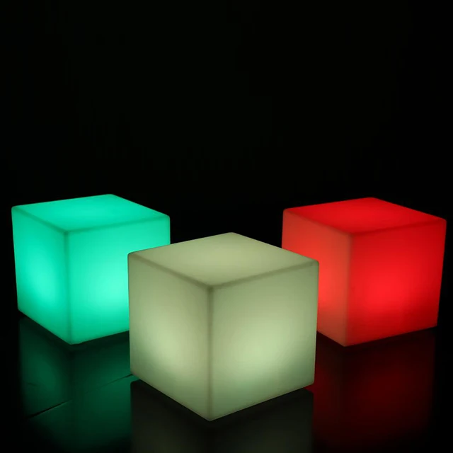 Colorful glowing plastic illuminated led cube seat