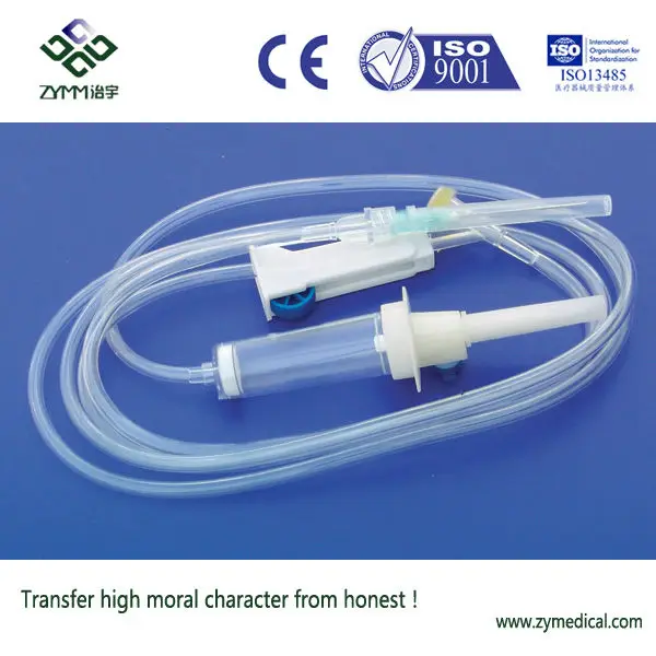 Sterlized IV administration medical products of soft tubing with needle perfusion set