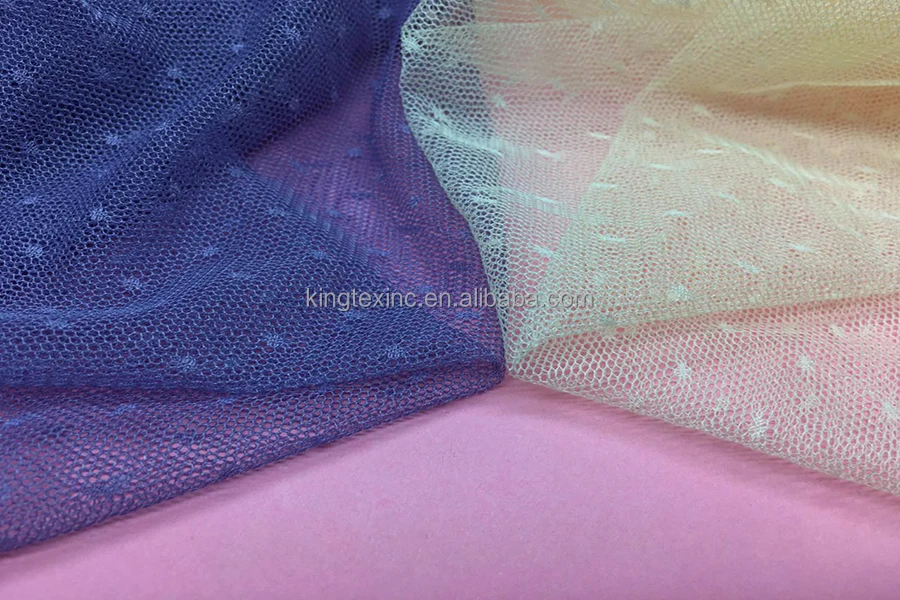 nylon wholesale yarn tulle mesh very shiny Fabric tricot fabric for children