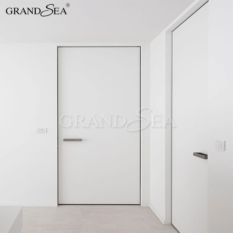 High quality modern solid core wooden interior white casement flush door